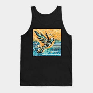 Steampunk Hummingbird Art Deco Style Tank Top